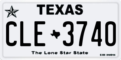 TX license plate CLE3740