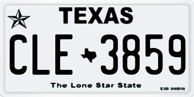 TX license plate CLE3859