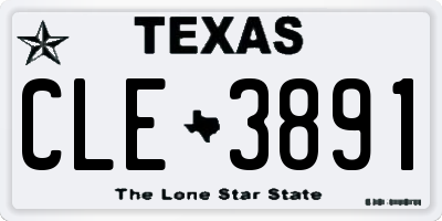 TX license plate CLE3891