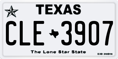 TX license plate CLE3907