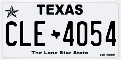 TX license plate CLE4054