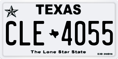 TX license plate CLE4055