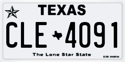 TX license plate CLE4091