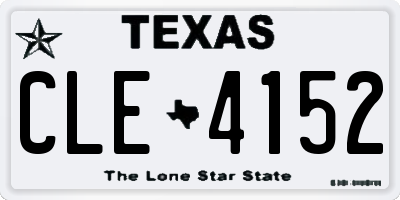 TX license plate CLE4152