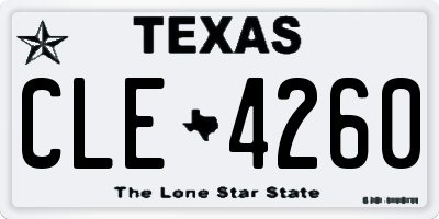 TX license plate CLE4260