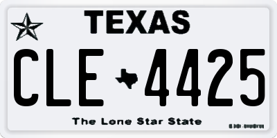 TX license plate CLE4425