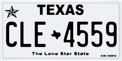 TX license plate CLE4559
