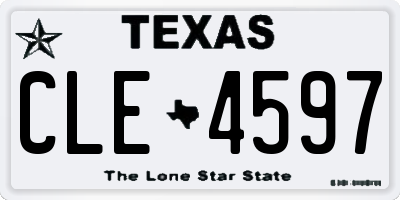 TX license plate CLE4597