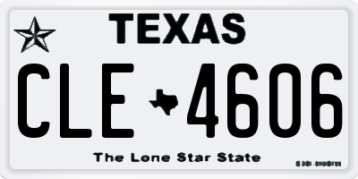 TX license plate CLE4606