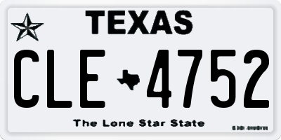 TX license plate CLE4752