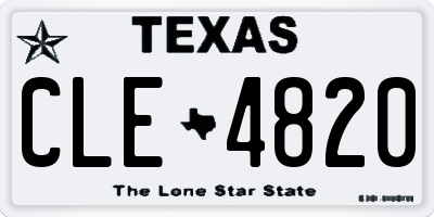 TX license plate CLE4820