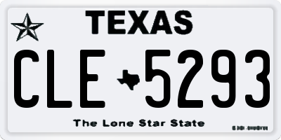 TX license plate CLE5293