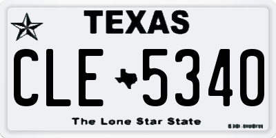 TX license plate CLE5340