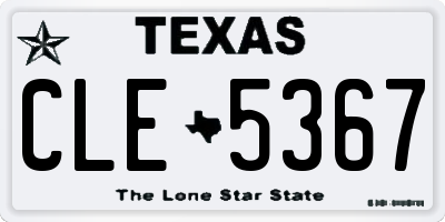 TX license plate CLE5367