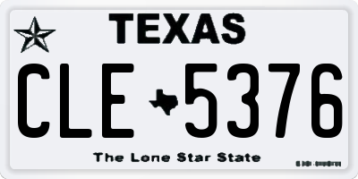 TX license plate CLE5376