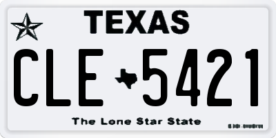 TX license plate CLE5421