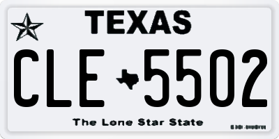TX license plate CLE5502