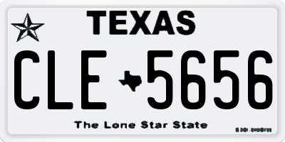 TX license plate CLE5656