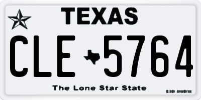 TX license plate CLE5764