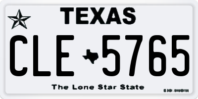 TX license plate CLE5765