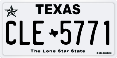 TX license plate CLE5771