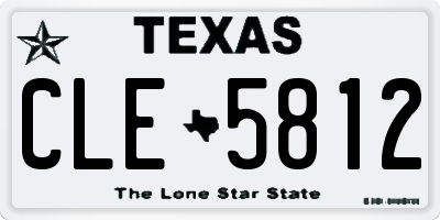 TX license plate CLE5812