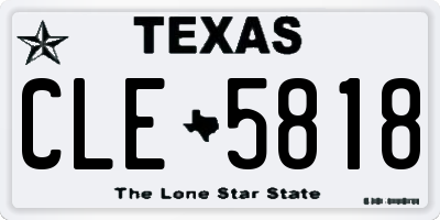 TX license plate CLE5818
