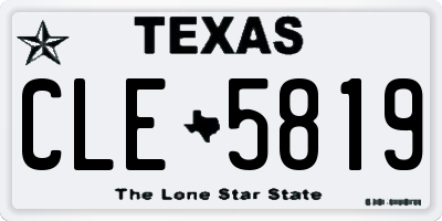 TX license plate CLE5819