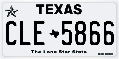 TX license plate CLE5866