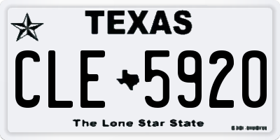 TX license plate CLE5920