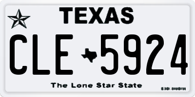 TX license plate CLE5924