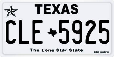 TX license plate CLE5925