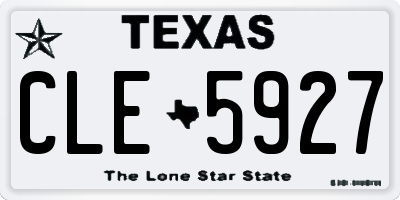 TX license plate CLE5927