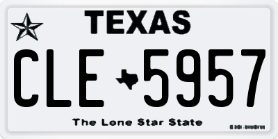 TX license plate CLE5957