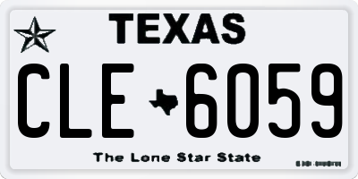 TX license plate CLE6059
