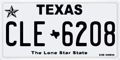 TX license plate CLE6208