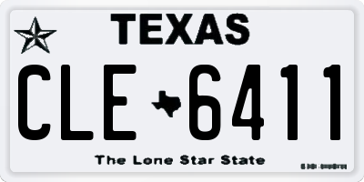 TX license plate CLE6411