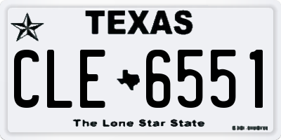 TX license plate CLE6551