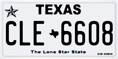 TX license plate CLE6608