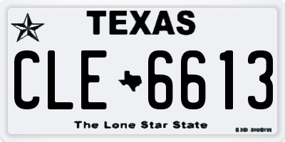 TX license plate CLE6613