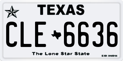 TX license plate CLE6636