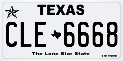TX license plate CLE6668