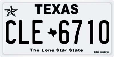TX license plate CLE6710