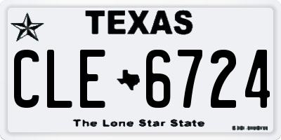 TX license plate CLE6724