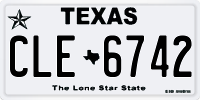TX license plate CLE6742