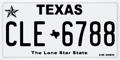 TX license plate CLE6788