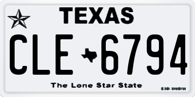 TX license plate CLE6794