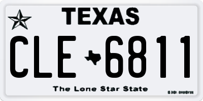 TX license plate CLE6811