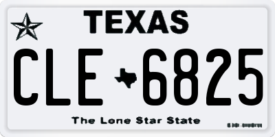 TX license plate CLE6825