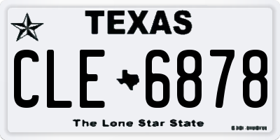 TX license plate CLE6878